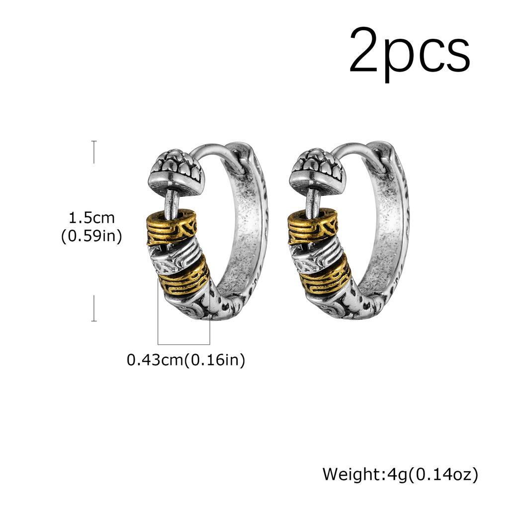 Creative Unique Design Textured Metal Chunky Hoop Earrings for Men Fashion Hiphop Party Piercing Jewelry Gifts