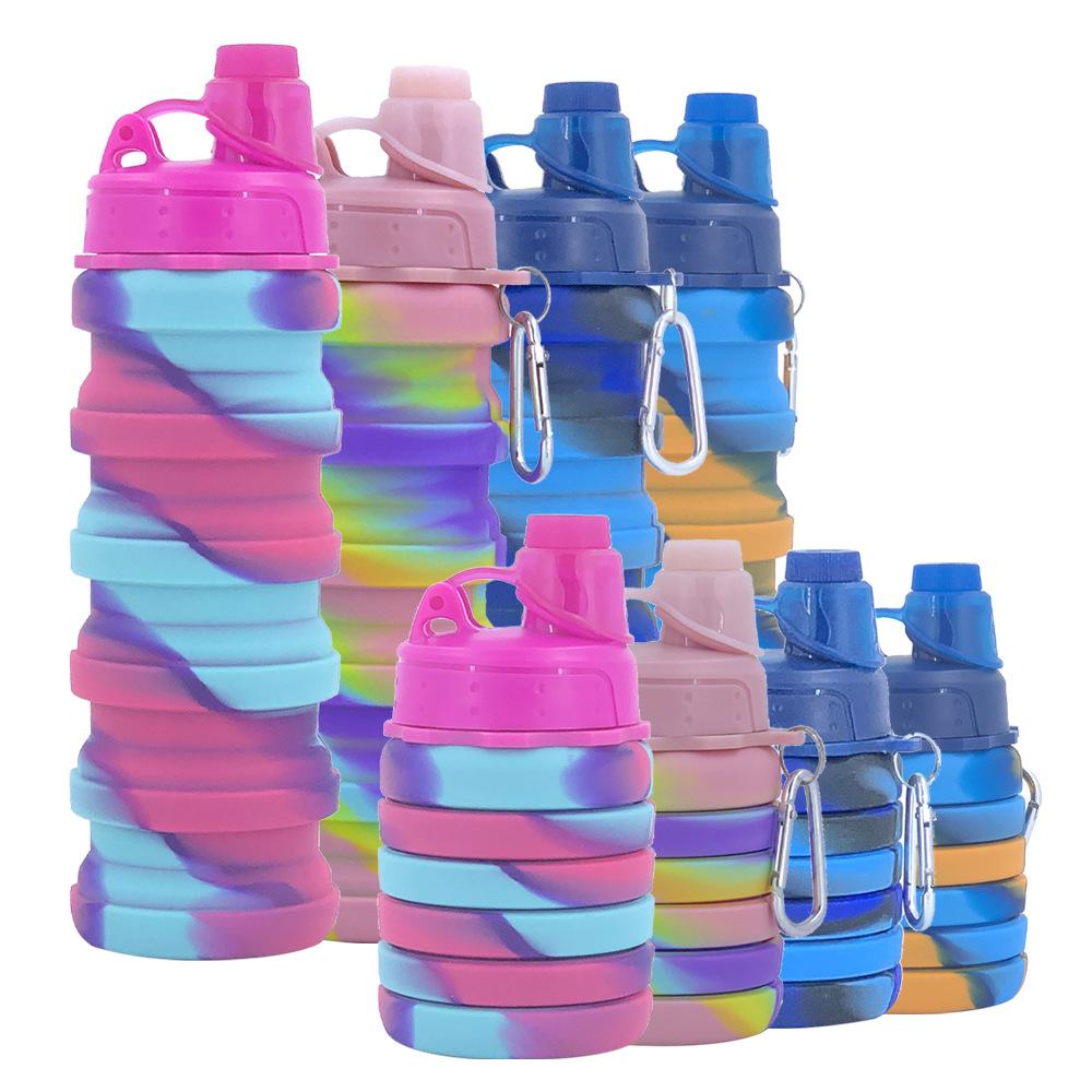 New Portable Silicone Water Bottle Retractable Folding Coffee Bottle Cups E Outdoor Travel Tools Collapsible Sport Bottles
