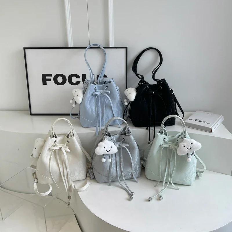 Mode Innenfach einfarbig weich cinta-on hochwertige Taschen für Damen lässige offene Tasche Plutonium Rucksäcke