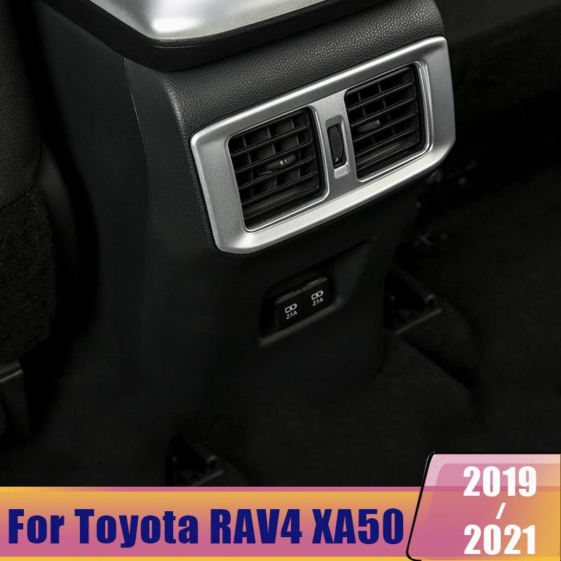 For Toyota RAV4      2024 XA50 ABS Carbon Car Rear Air Condition Outlet Vent Frame Cover Trim Accessories