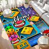 Custom Name Personalized Geometry Dash Print Carpet, Versatile Home Decor Rug, for Playroom, Apartment, Balcony, Entryway, Hallway Gift