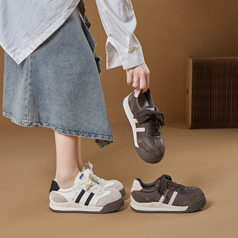 2025 autumn new platform German training shoes women's brown sports board shoes design sense retro casual Forrest Gump dad shoes