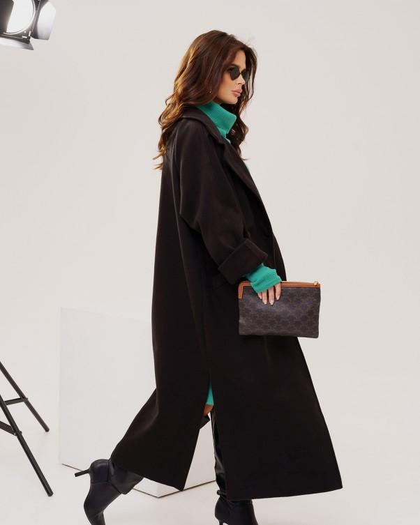 ISSA Plus Slit Cashmere Coat