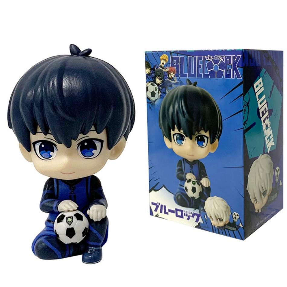 BLUE LOCK Cute Nagi Yisagi Isagi Yoichi Sitting Action Figure PVC Doll Tabletop Model Anime Peripheral Creative Toys Gifts