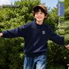Boys' Casual Stand-Collar Long-Sleeve Pullover Sweatshirt