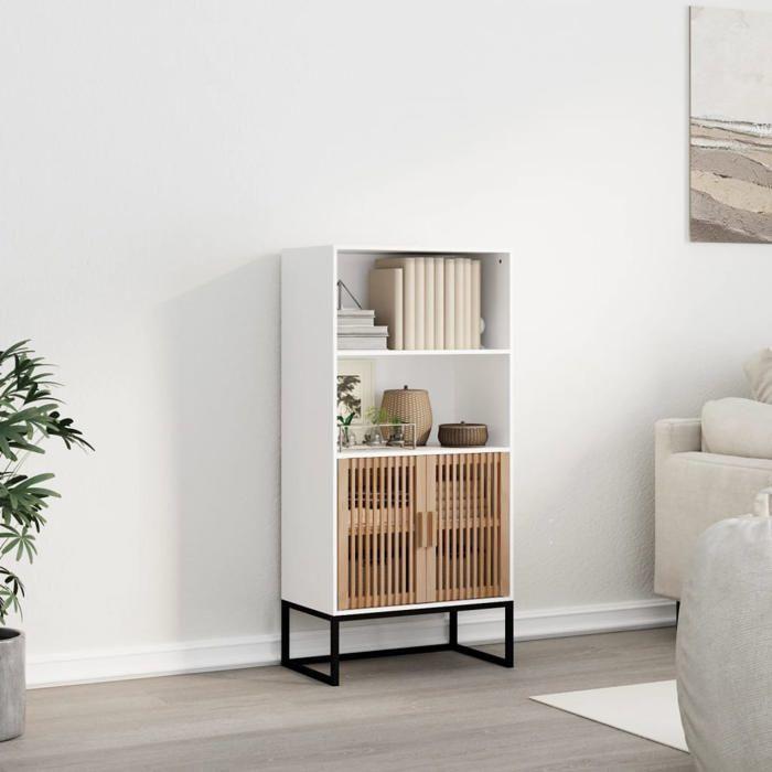 VidaXL Buffet blanc 60x35x125 cm bois d'ingénierie, buffet, meuble de rangement, placard, armoire, meuble de salon, meuble 352133