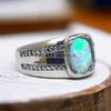Opal Oval Cut Gemstone With 925 Sterling Silver Ring For Men's #867 JL375595287487