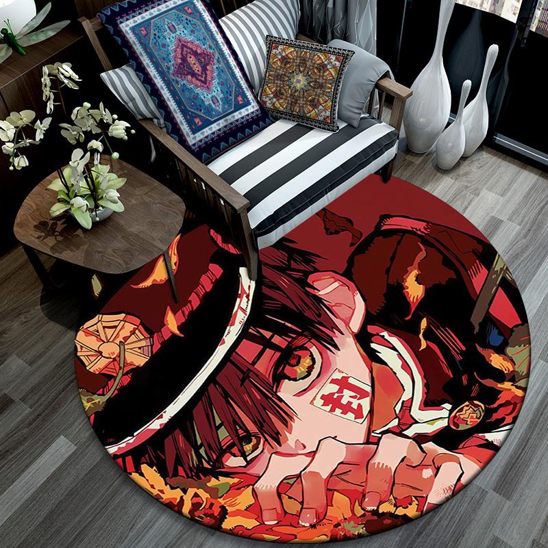 Toilet‑Bound Hanako‑kun Round Area Rug,Carpet Rug for Living Room Bedroom Sofa Playroom Decor,Non-slip Floor Mat