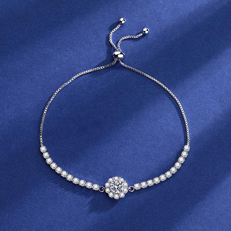 Zwei Karat Prinzessschliff Simulierter Moissanit Armband - Vielseitiger Damen-Beadschmuck