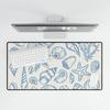 Coastal Seashell Desk Mat Blue Line Art Mouse Pad Nautical Desk Pad Ocean Shell Alfombrillas Para Escritorio Tapis De Souris