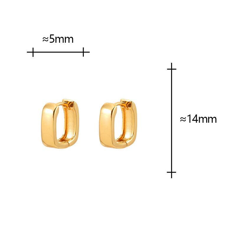 Tibetan Silver Minimalist Square Hoop Earrings for Women Classic Geometric Fashion Light Luxury Accessories