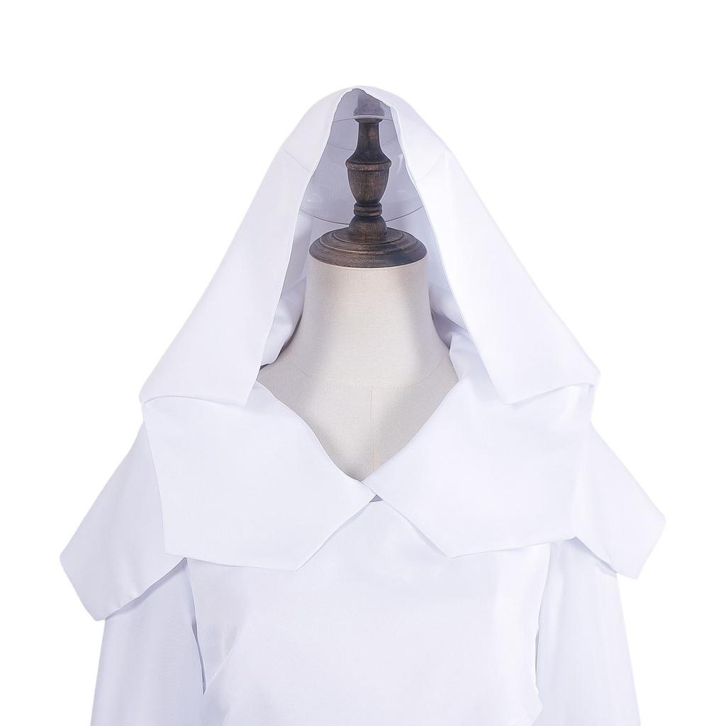 Arcane Mel Weißes Schlitzkleid Cosplay Kostüm für Damen - Anime-inspiriert Europäischer & Amerikanischer Stil