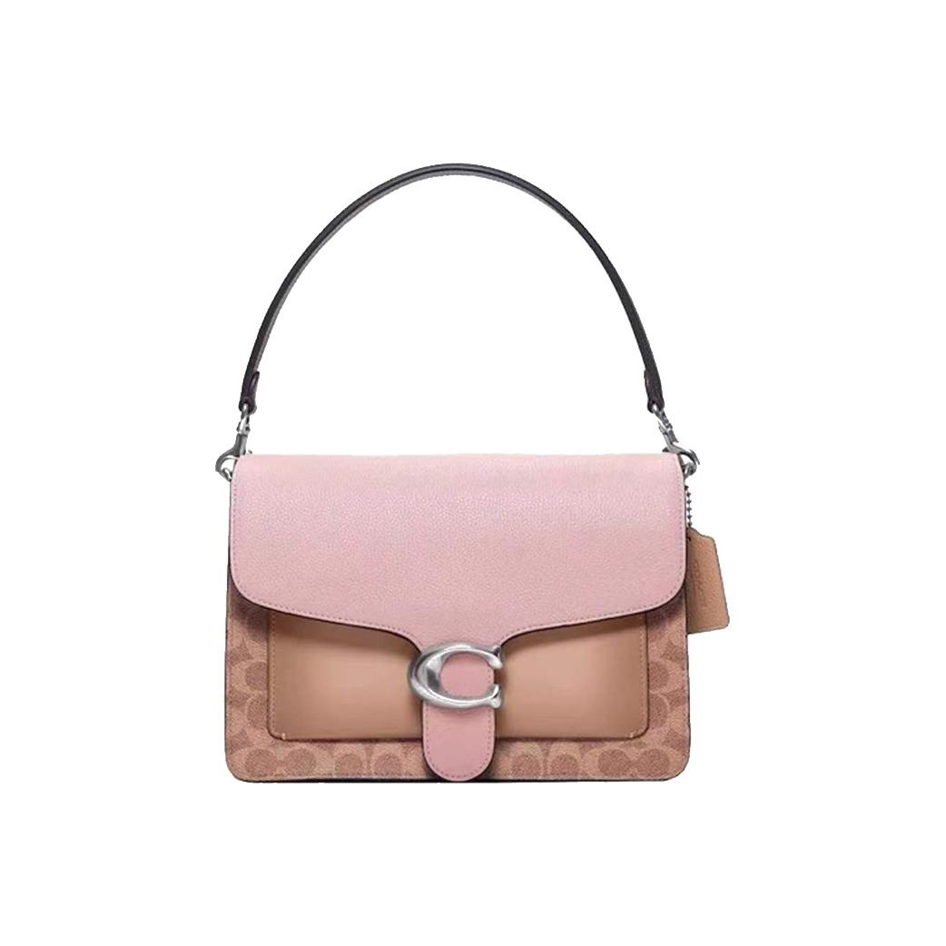 

Coach Tabby 28 C Buckle Flap Color Block Monogram Leather Shoulder Crossbody Bag Large Women Bags Milk-Tea-Brown Black 4145-LHQ64 Basic Set (Bag+Dust Bag)