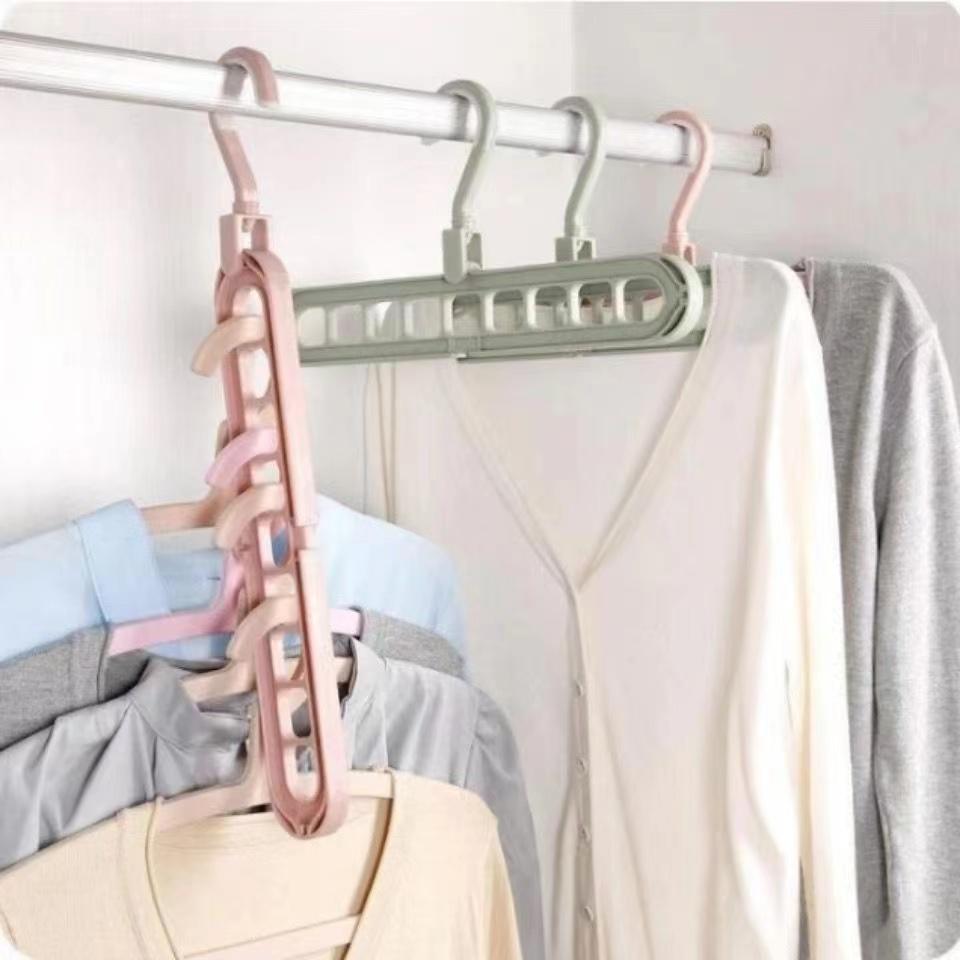 3pcs 9-hole Space Saving Hanger 360 Rotating Magic Hanger Multi-function Folding Magic Hanger Wardrobe Drying Clothes Clothes