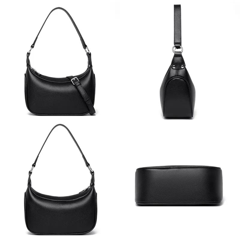 Genți crossbody din piele naturală pentru femei, genți de umăr monocromatice, genți de lux, geantă messenger feminină