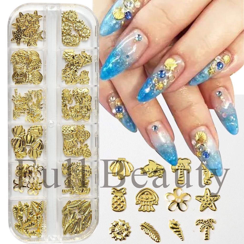 New Nail Art 12-panel Jewelry Summer Ocean Coconut Tree Pineapple Starfish Metal Jewelry