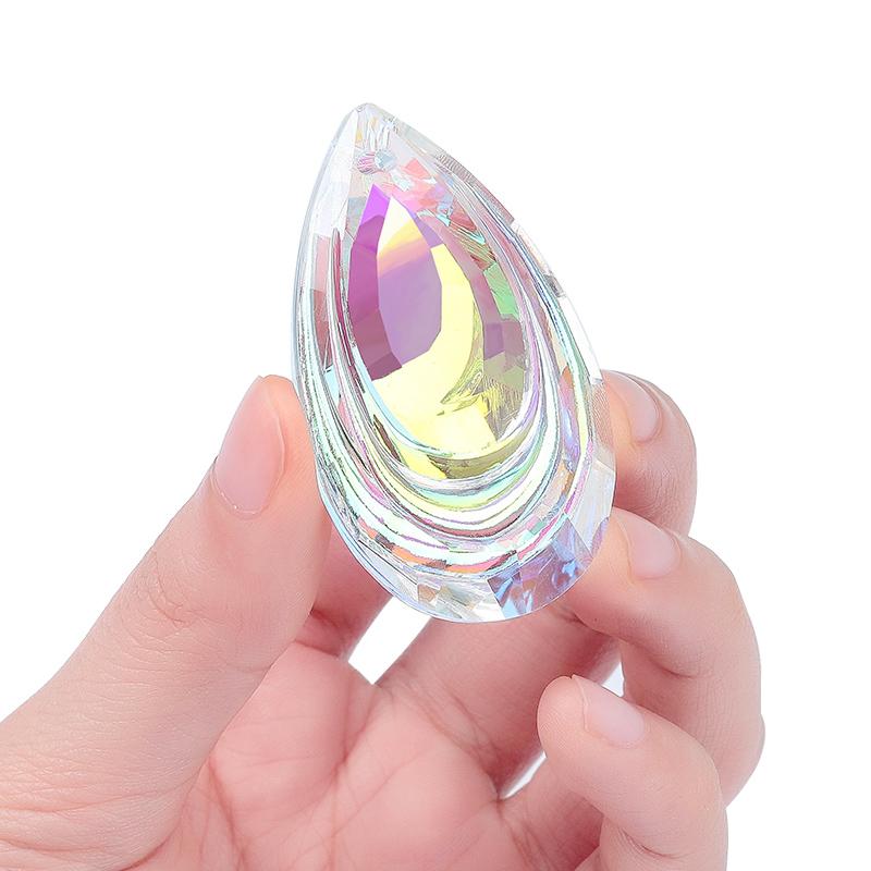AB Color Crystal Glass Prism Pendants 10 Shapes Hanging Suncatcher Accessories Rainbow Maker Ornament Crystal Chandelier Parts