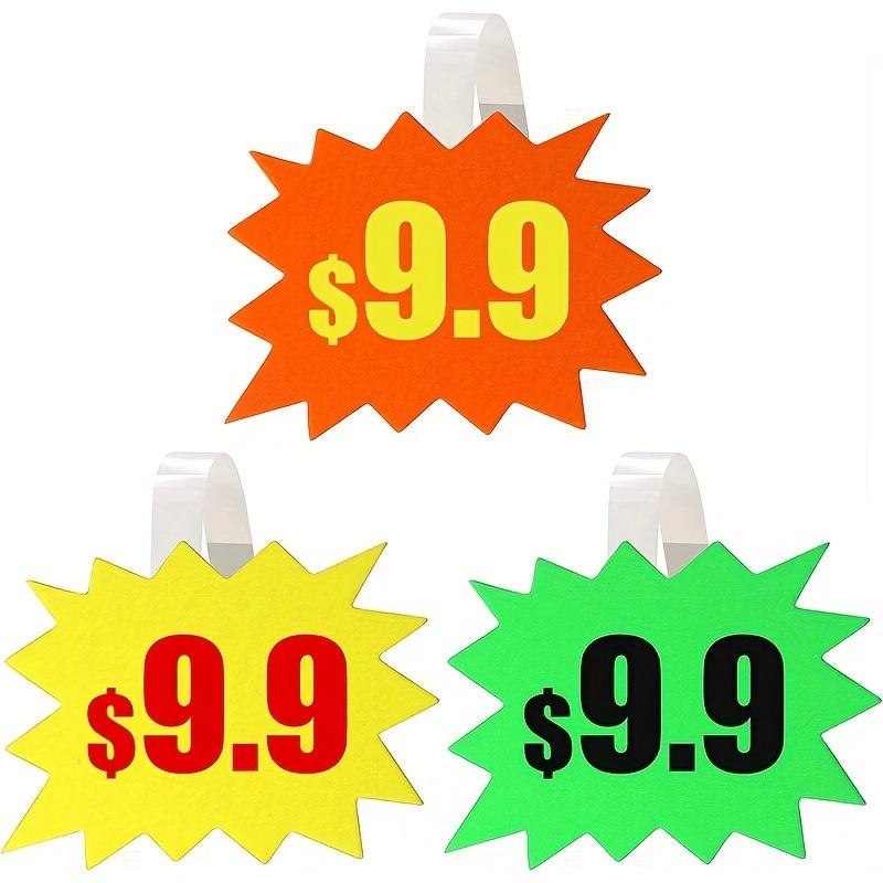 80 Explosion-shaped Sales Sign Cards, Fluorescent Sales Sign Labels, Used In Supermarkets, Shopping Malls, Flower Shops and Other Sales Price Paper