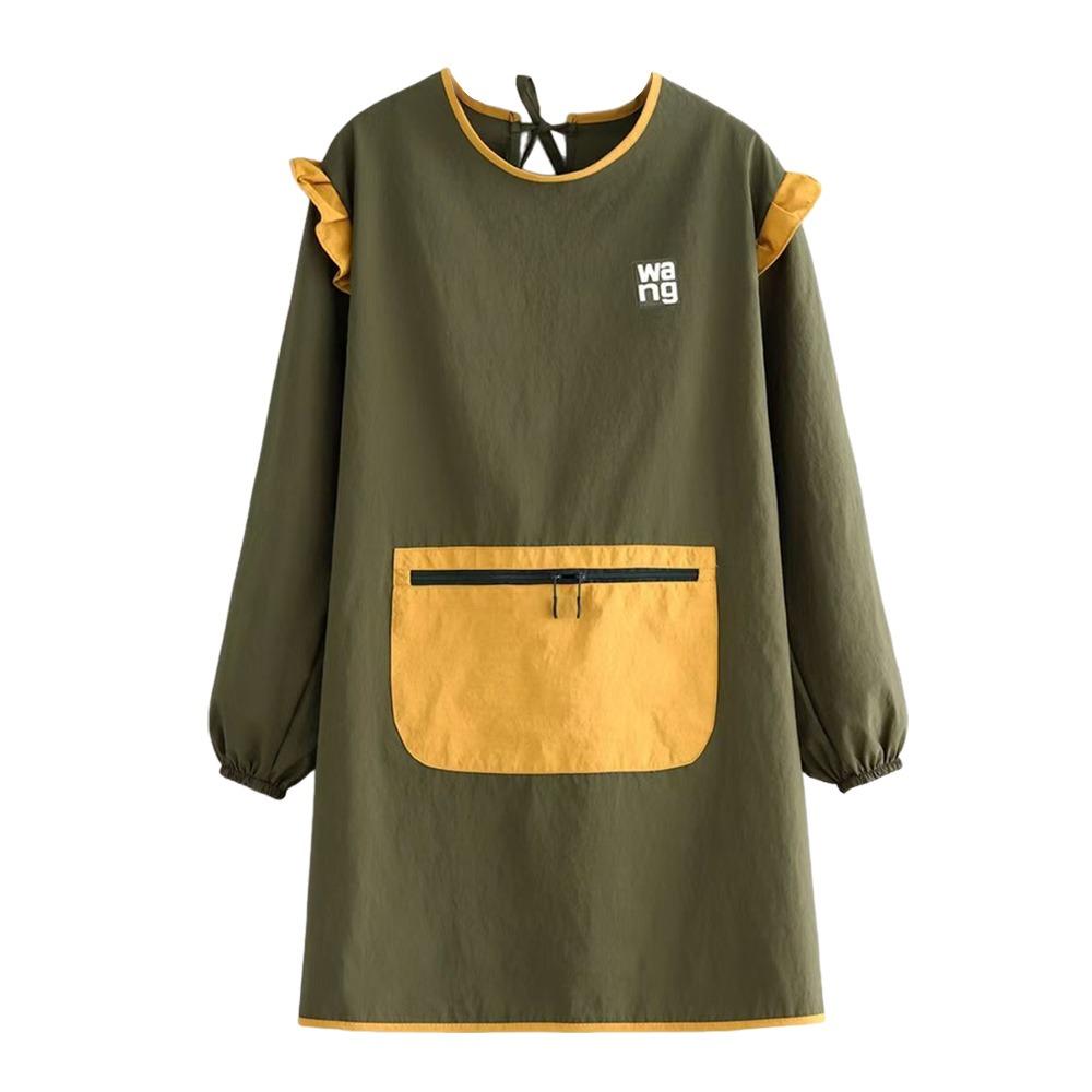 Anti-Fouling Küchenschürze mit Rüschenrand Restaurantuniform Floristikgeschäft Arbeitskleidung für Damen