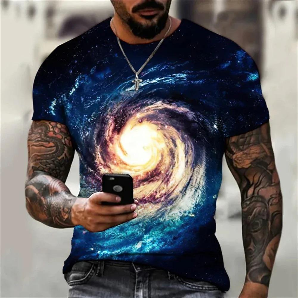 New Summer Men's Abstract Design T-Shirt Fashion Casual 3D Printing Loose O Neck Short Sleeve Street Personality Plus Size Tops
