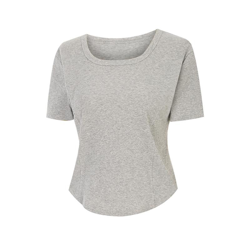 SELLY'S Cut-Line Slim Short Sleeve T-Shirt_I6B-Cts006