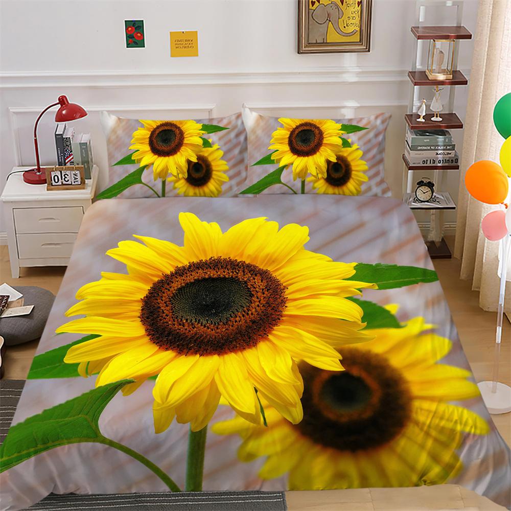 3D Flowers Printing Comforter Cover Set Twin Size Polyester Bedspreads Girl Luxury Soft Home Bedclothes