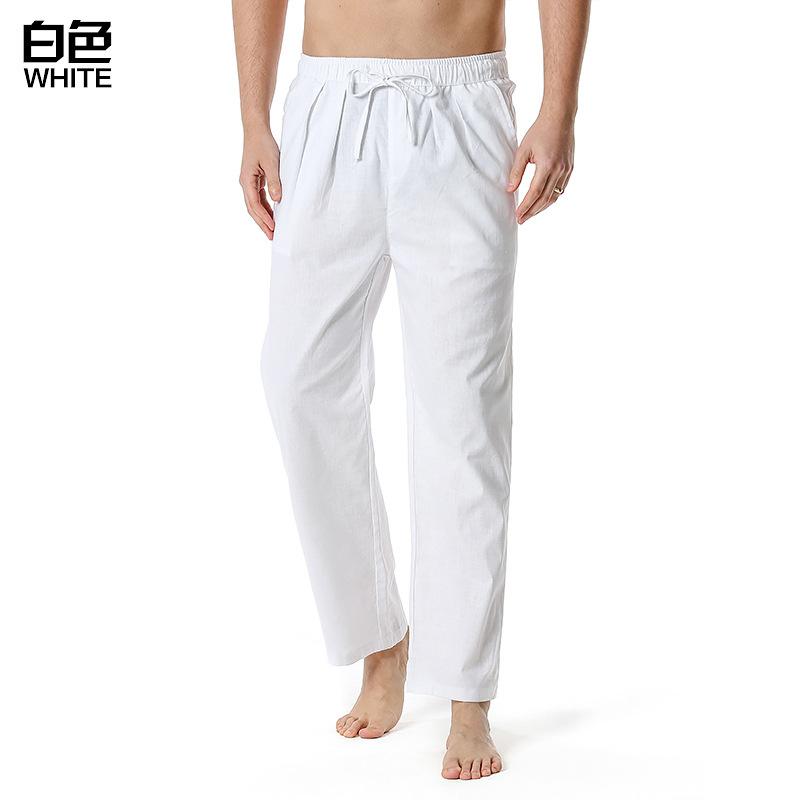 

Мужские повседневные легкие брюки на кулиске, черные, белые, бежевые, синие, зеленые, разных цветов S белый