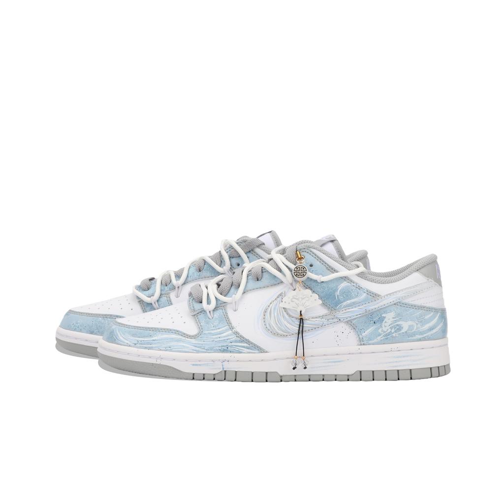 Nike Dunk Jiang Immersed Moon Abrasion Resistant Slip Resistant Low top Skateboard Shoes Unisex White Blue HF5441-105(Team724-)