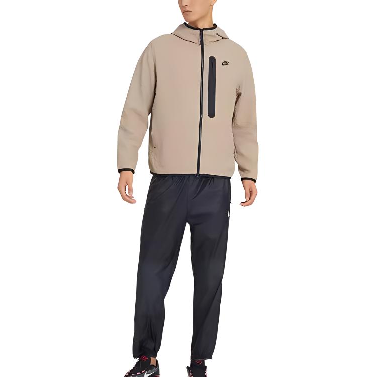 Nike Logo-Print Winddichte Kapuzenjacke Gewebte Jacke Herren Jacken Braun DQ4323-247