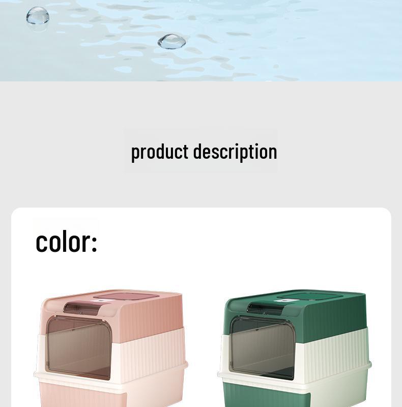 Oversized Drawer-Type Enclosed Cat Litter Box: Splash-Proof, UV-Proof Cat Toilet and Pet Supplies