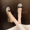 Mode Süße Schleife Dekoration Erhöhte Interne Ballerinas Damen Herbst Runde Zehen Niedriger Absatz Pumps Luxus Glitzer Kleid Partyschuhe