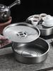Thiened 304 Stainl Steel Teaplate Retro Simplici Sle Tea Ceremony Round Tray Dry Wet Brewing Table Small Tea Boat