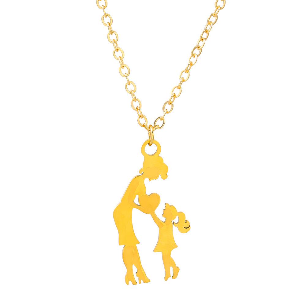 New product factory direct sales Mama mother stainless steel letter necklace Mother's Day jewelry women's wholesale