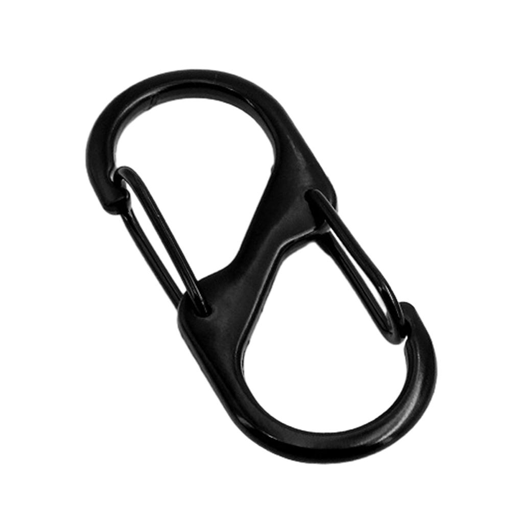 10 Pcs S Shaped Carabiner Metal Double Snap Hooks Carabiner Keychain Small Spring Clips for Camping Fishing Traveling