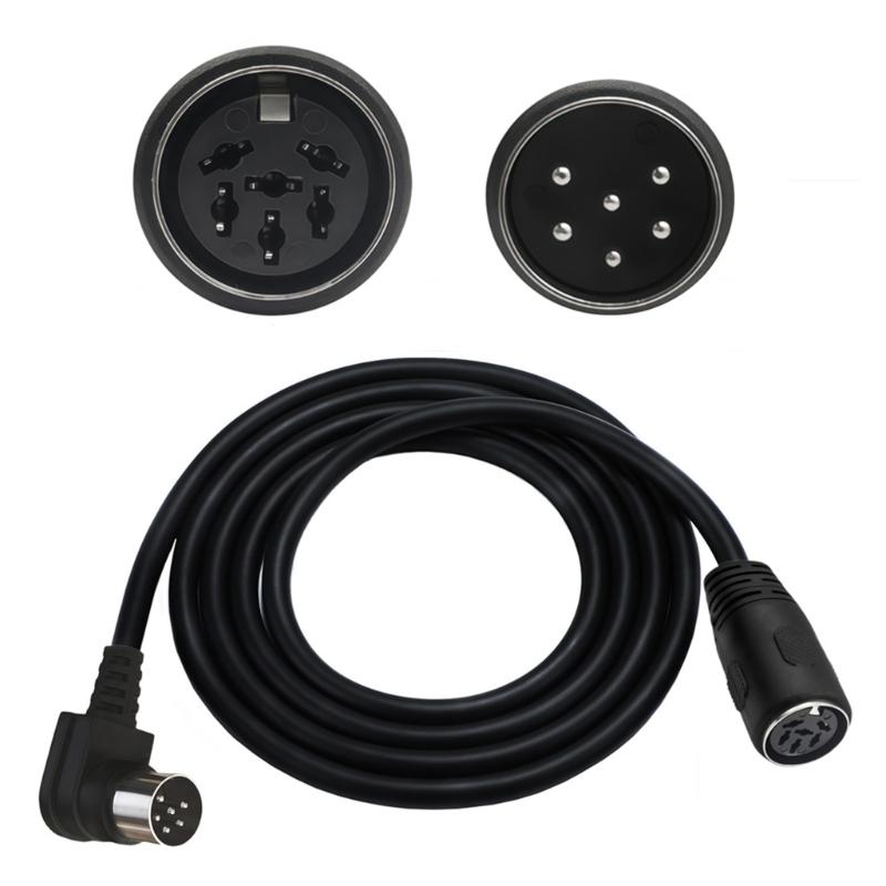 90 Degree DIN 6Pin Male to Female Sound Video Cable Terminal Cable for Sound Microphone Guitar Digital Equipment