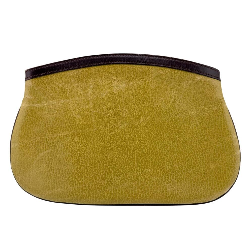 CARTIER Pouch business bag By color leather Clutch bag mustard leather Women Used