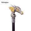Gold Black Luxury Dragon Head Walking Cane Fashion Decorative Walking Stick Gentleman Elegant Cosplay Cane Knob Crosier 93cm