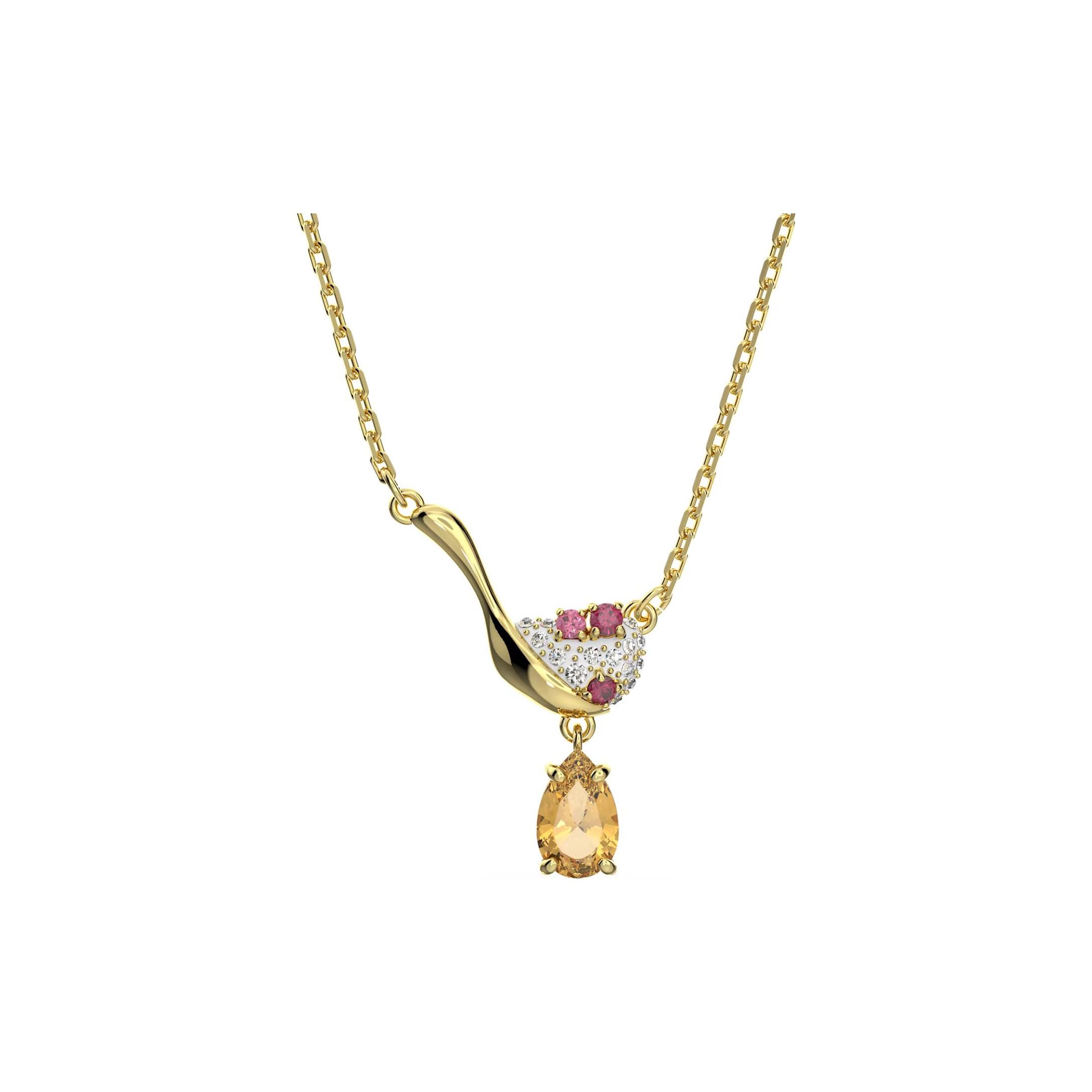 Swarovski Cariti Red Bean Ice Shimmering Gold Plated Necklace Women necklace 5634333 Box (Random Color),F,Gold