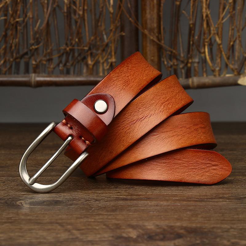 

2,8 см в ширину модный ретро плиссированный ремень женский первый слой коровьей кожи повседневный универсальный ремень для джинсов 120cm