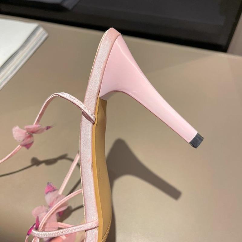 Fashion 2025 Summer Cross-Tied Ankle Strap Women Sandals Fashion Open Toe Butterfly-knot Shoes Elegant Stripper Party Sandalias Shoes