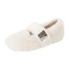 Inner Height Increase Thick-soled Plush Warm Fluffy Shoes Women Wear Velcro In Autumn and Winter, Foreign Style Mary Jane Single Shoes Cotton Shoes