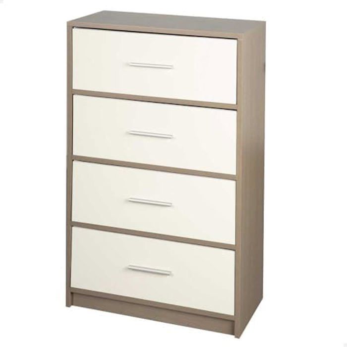 Chest of Drawers - AKTIVE - 58x30x91 Cm - 4 Drawers - Contemporary Design - Practical and Durable