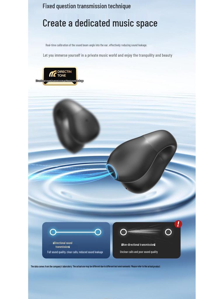 M67 True Wireless Clip-On Bluetooth Earbuds with Ultra-Long Battery Life, Charging Case, and Digital Display