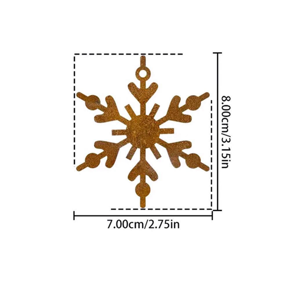 Custom Faux Rust Metal Snowflake Christmas Ornament