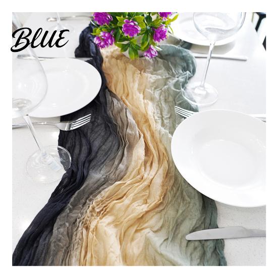 Romantic Table Decoration Holiday Birthday Farmhouse Soft Runner Bohemian 6Ft Cheesecloth for Wedding Bridal Shower