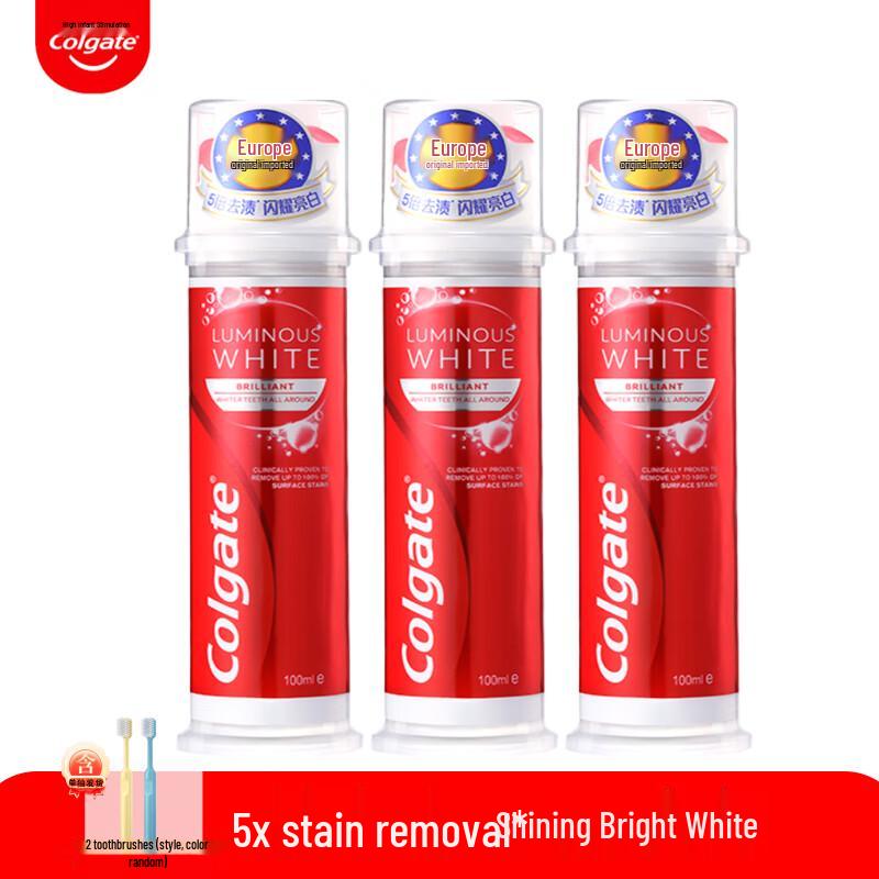 

Colgate European Whitening Toothpaste Pump 3-Pack with Toothbrushes