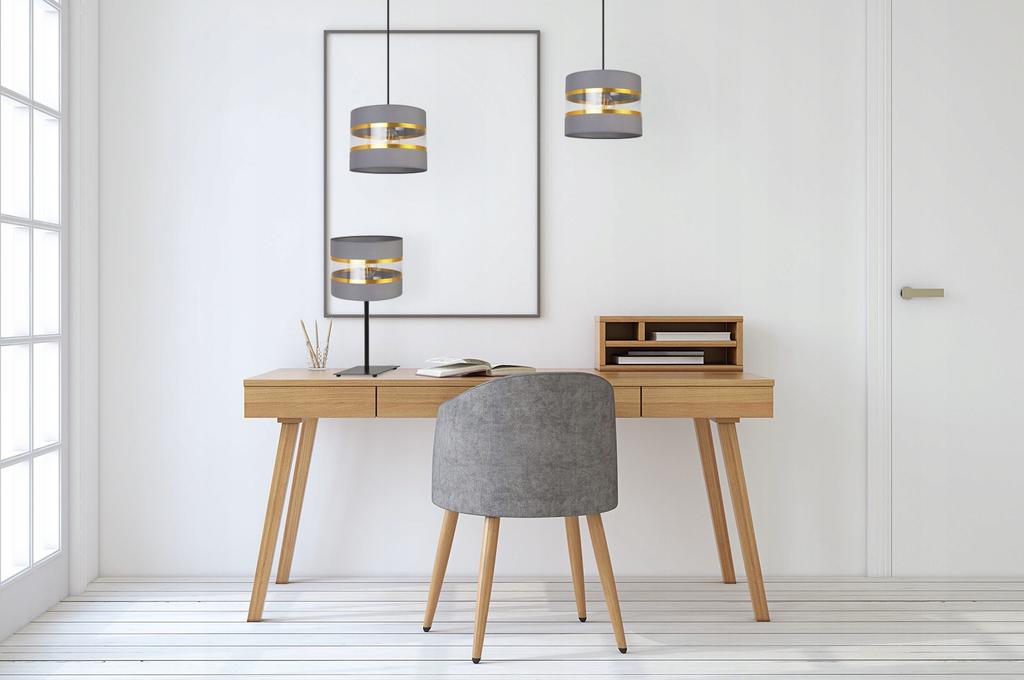 Nachttischlampe, eleganter goldener Lampenschirm, 20 cm
