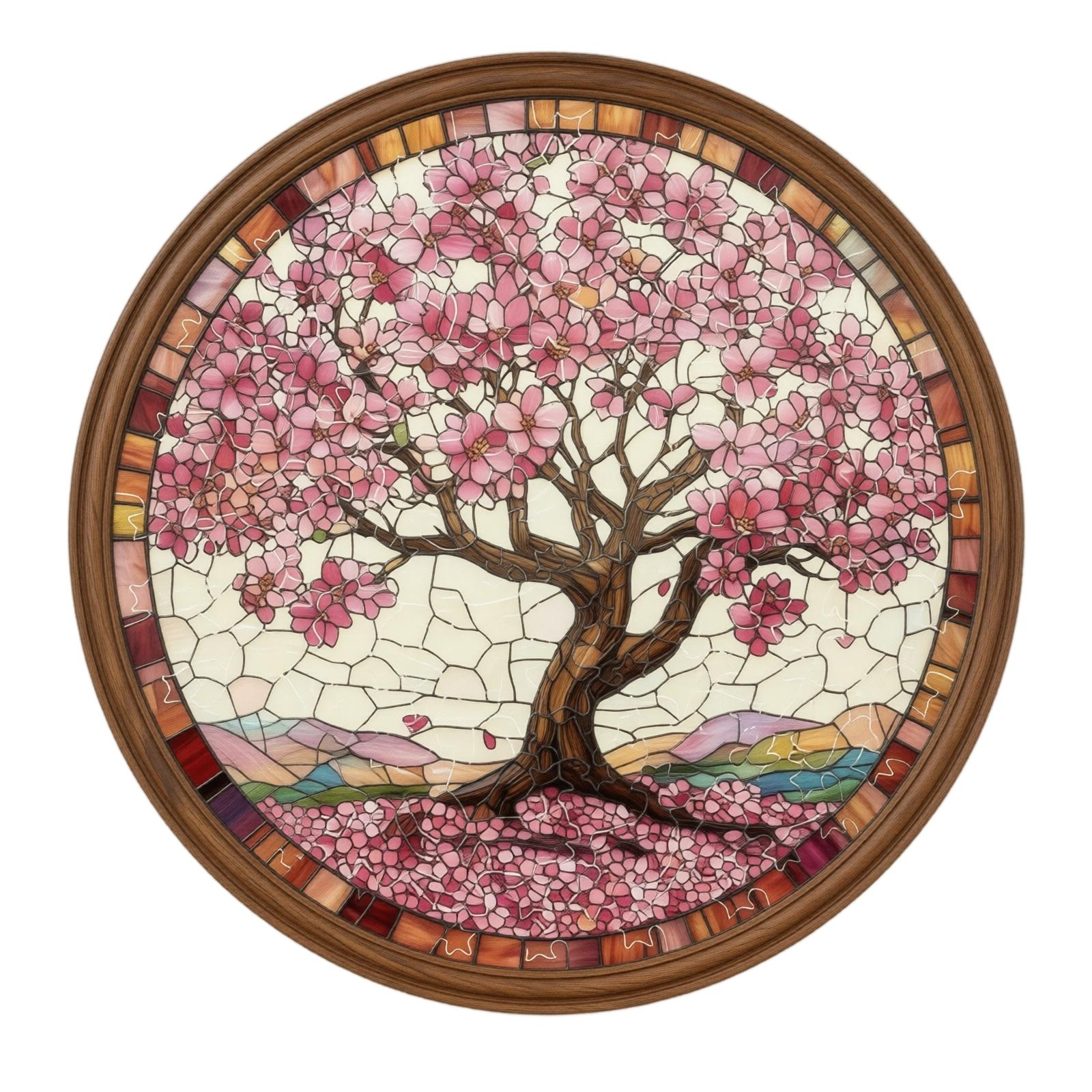 

DIY Acrylic Mosaic Window Decoration Kit Tree Design Round Frame Craft Kit for Home Wall Art and Handmade Projects Suitable for Indoor Use One Size