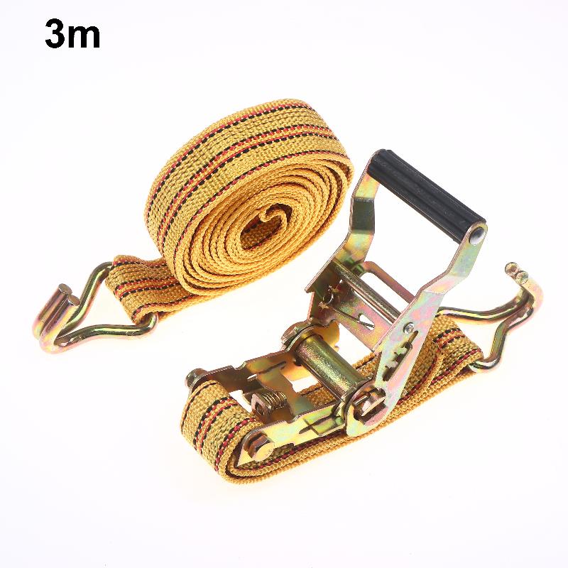 Heavy Duty Ratchet Tie Down Straps 2/3/4/6 Meter Long Double Hook Lashing Belt For Truck Cargo Securing Transport Binding