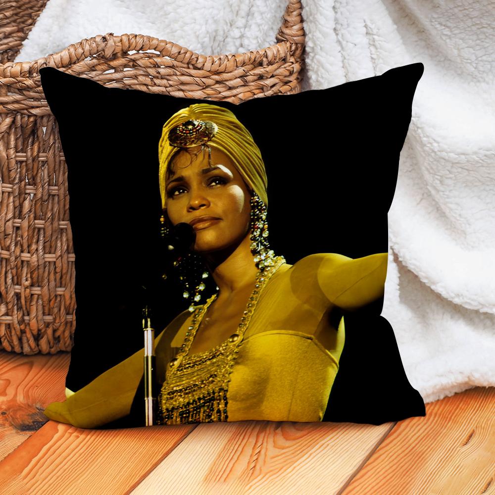 Singer Whitney Houston Pillow Case Home Cushion Cover Suitable For Office Sofa Car Suitable For All Seasons